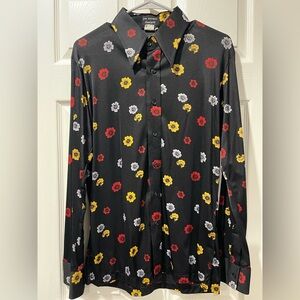 Vintage Black Floral Button Down
